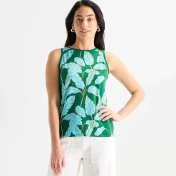 St. John's Bay Womens Crew Neck Sleeveless Tank Top