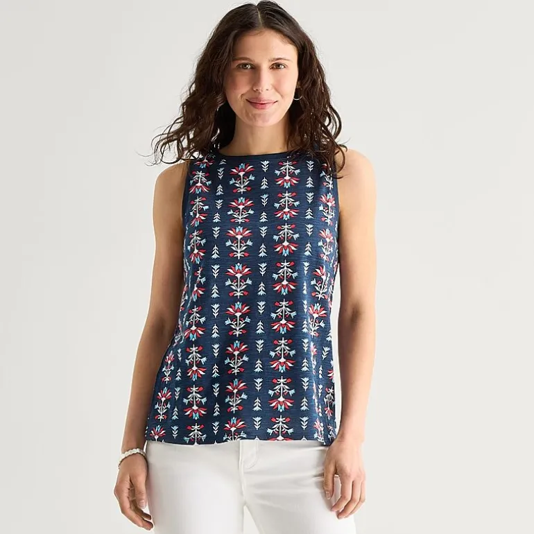 St. John's Bay Womens Crew Neck Sleeveless Tank Top