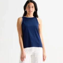 St. John's Bay Womens Crew Neck Sleeveless Tank Top