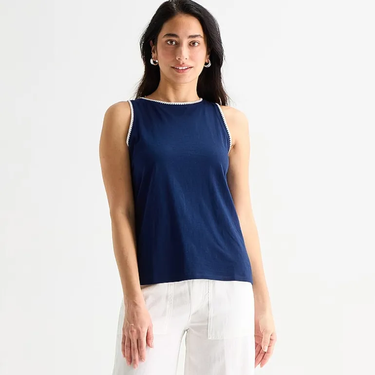 St. John's Bay Womens Crew Neck Sleeveless Tank Top