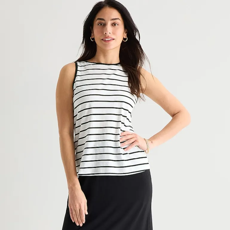 St. John's Bay Womens Crew Neck Sleeveless Tank Top