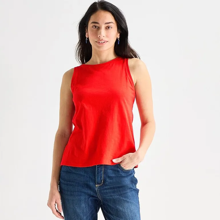 St. John's Bay Womens Crew Neck Sleeveless Tank Top