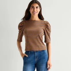 St. John's Bay Womens Crew Neck 3/4 Sleeve Blouse