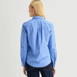 St. John's Bay Womens Cuffed Long Sleeve Regular Fit Button-Down Shirt