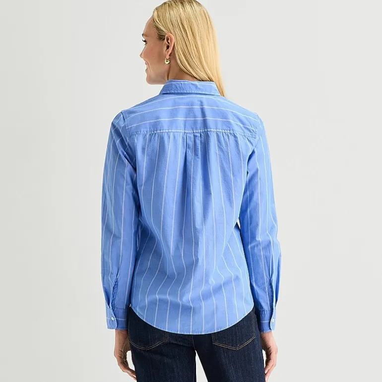 St. John's Bay Womens Cuffed Long Sleeve Regular Fit Button-Down Shirt