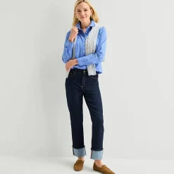 St. John's Bay Womens Cuffed Long Sleeve Regular Fit Button-Down Shirt