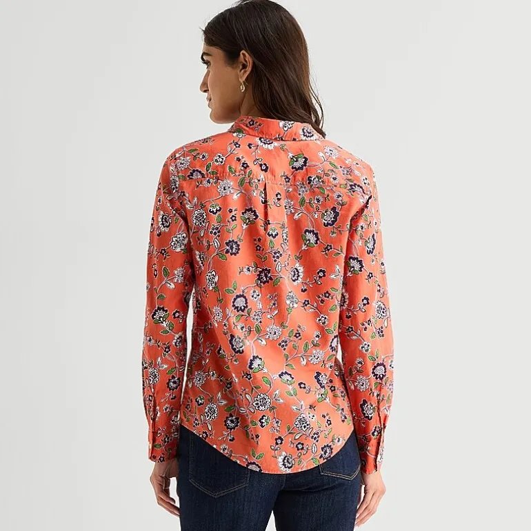St. John's Bay Womens Cuffed Long Sleeve Regular Fit Button-Down Shirt