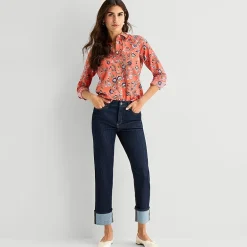 St. John's Bay Womens Cuffed Long Sleeve Regular Fit Button-Down Shirt