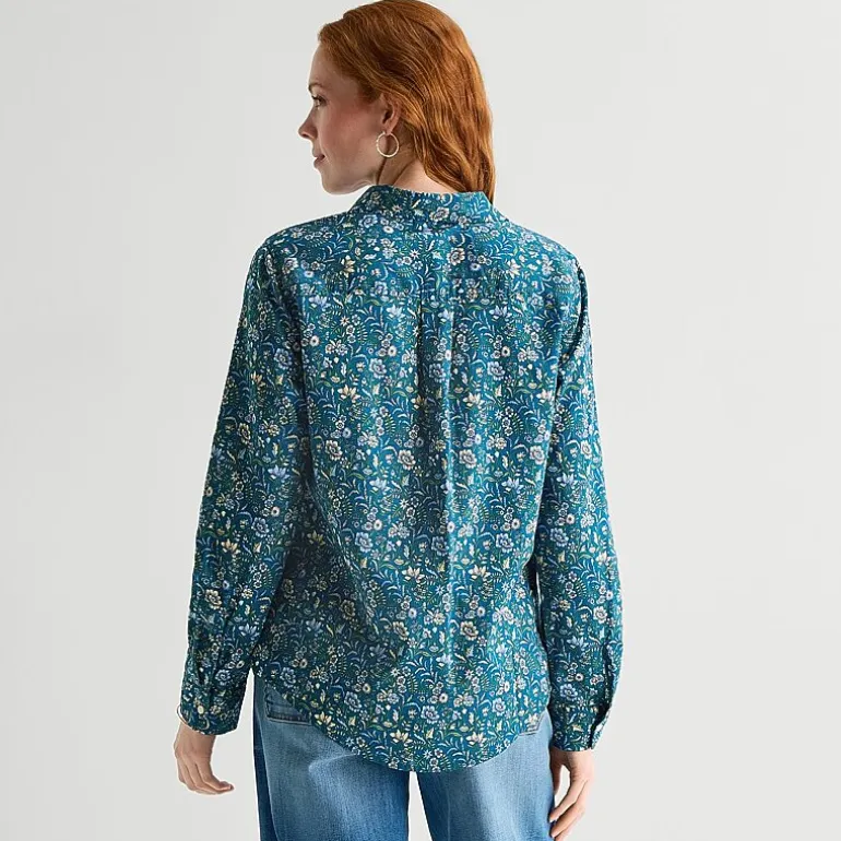 St. John's Bay Womens Cuffed Long Sleeve Regular Fit Button-Down Shirt