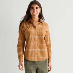 St. John's Bay Womens Cuffed Long Sleeve Regular Fit Button-Down Shirt