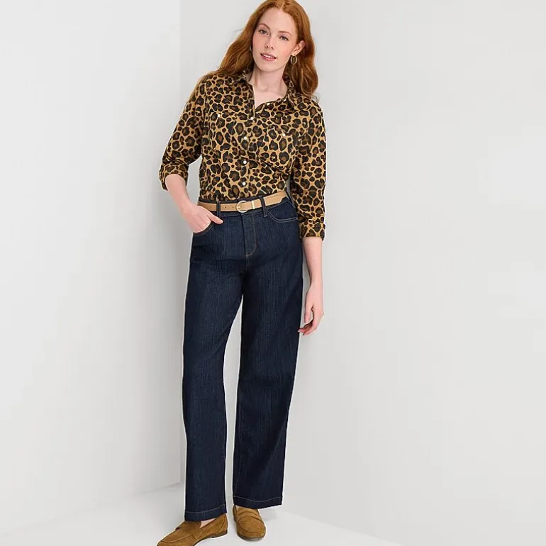 St. John's Bay Womens Cuffed Long Sleeve Regular Fit Button-Down Shirt