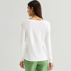 St. John's Bay Womens Easy-on + Easy-off Crew Neck Long Sleeve Adaptive T-Shirt