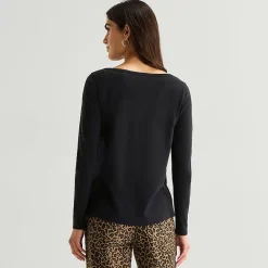 St. John's Bay Womens Easy-on + Easy-off Crew Neck Long Sleeve Adaptive T-Shirt