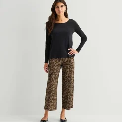 St. John's Bay Womens Easy-on + Easy-off Crew Neck Long Sleeve Adaptive T-Shirt