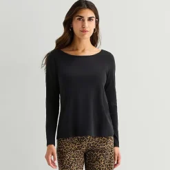 St. John's Bay Womens Easy-on + Easy-off Crew Neck Long Sleeve Adaptive T-Shirt