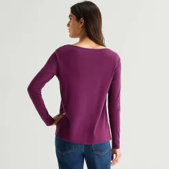 St. John's Bay Womens Easy-on + Easy-off Crew Neck Long Sleeve Adaptive T-Shirt