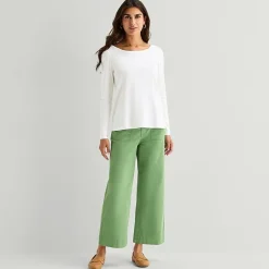 St. John's Bay Womens Easy-on + Easy-off Crew Neck Long Sleeve Adaptive T-Shirt