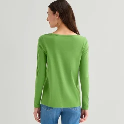 St. John's Bay Womens Easy-on + Easy-off Crew Neck Long Sleeve Adaptive T-Shirt