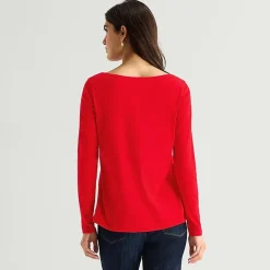 St. John's Bay Womens Easy-on + Easy-off Crew Neck Long Sleeve Adaptive T-Shirt