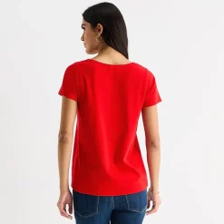 St. John's Bay Womens Easy-on + Easy-off Crew Neck Short Sleeve Adaptive T-Shirt