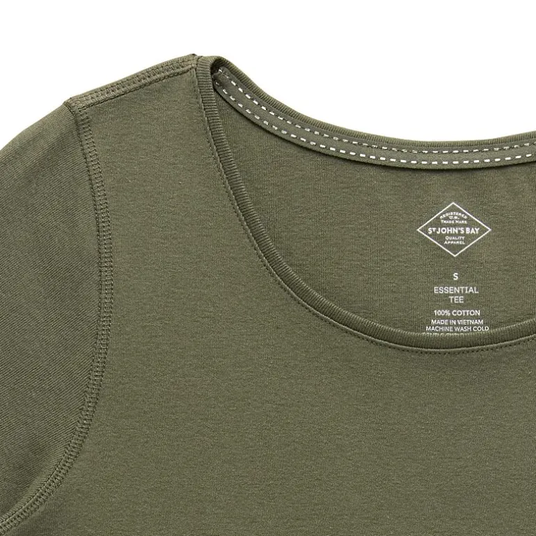 St. John's Bay Womens Easy-on + Easy-off Crew Neck Short Sleeve Adaptive T-Shirt