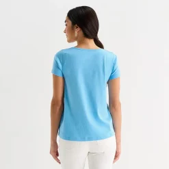 St. John's Bay Womens Easy-on + Easy-off Crew Neck Short Sleeve Adaptive T-Shirt
