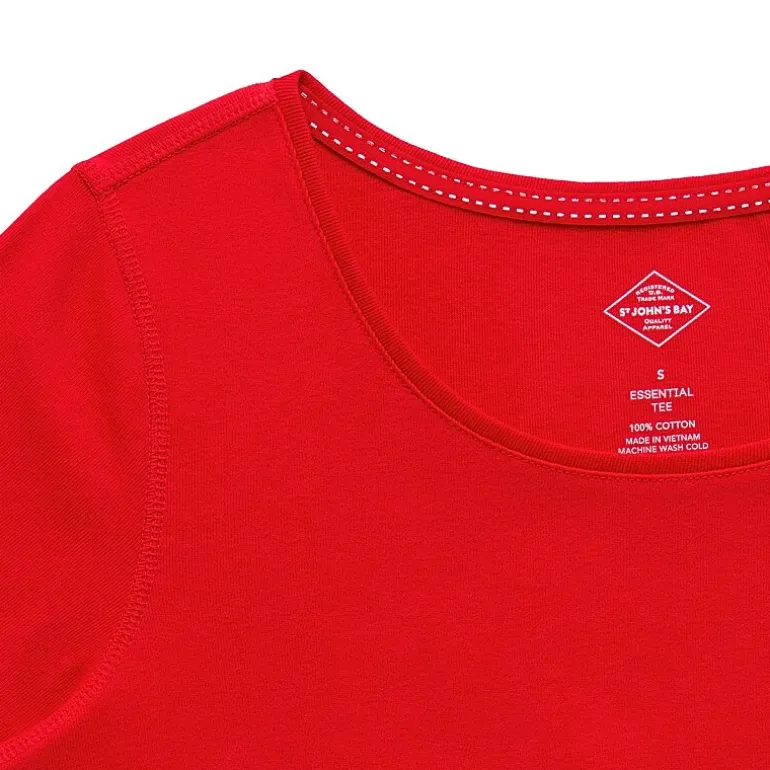 St. John's Bay Womens Easy-on + Easy-off Crew Neck Short Sleeve Adaptive T-Shirt