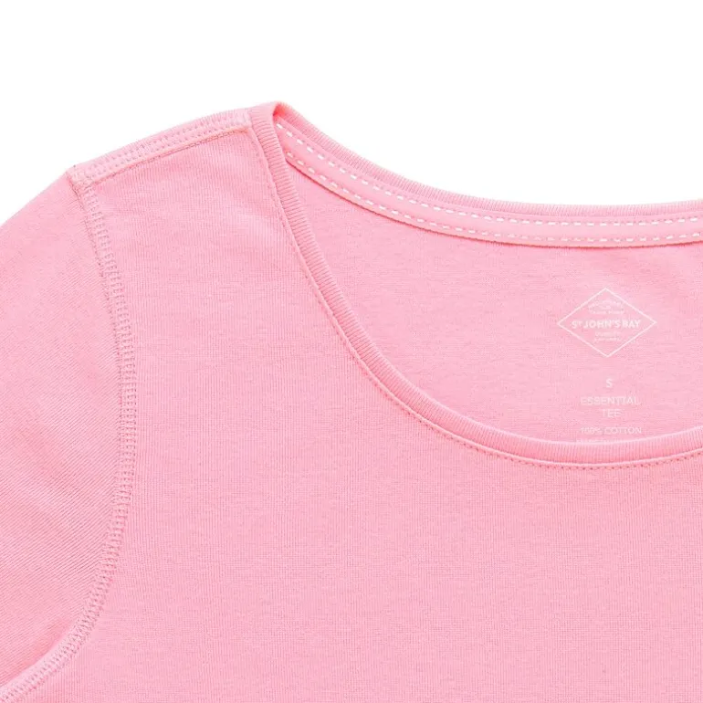 St. John's Bay Womens Easy-on + Easy-off Crew Neck Short Sleeve Adaptive T-Shirt