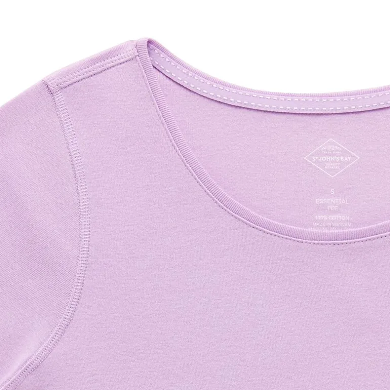 St. John's Bay Womens Easy-on + Easy-off Crew Neck Short Sleeve Adaptive T-Shirt