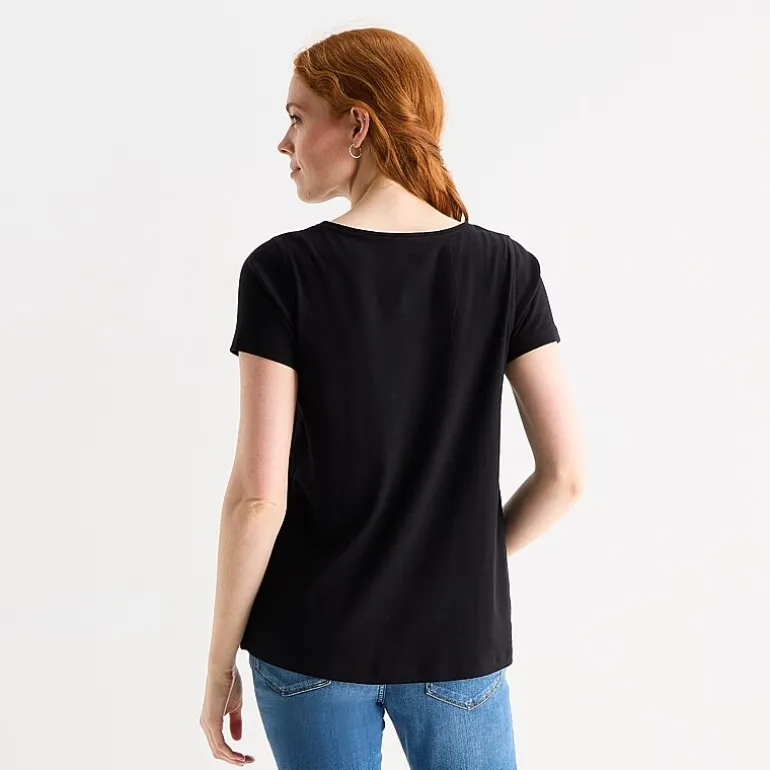 St. John's Bay Womens Easy-on + Easy-off Crew Neck Short Sleeve Adaptive T-Shirt