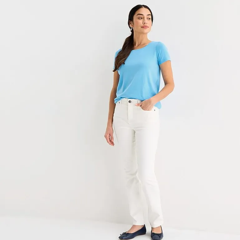 St. John's Bay Womens Easy-on + Easy-off Crew Neck Short Sleeve Adaptive T-Shirt