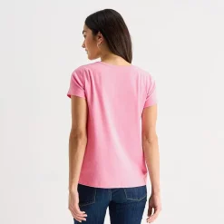 St. John's Bay Womens Easy-on + Easy-off Crew Neck Short Sleeve Adaptive T-Shirt