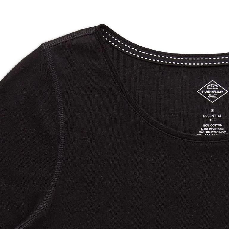 St. John's Bay Womens Easy-on + Easy-off Crew Neck Short Sleeve Adaptive T-Shirt