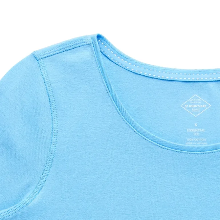 St. John's Bay Womens Easy-on + Easy-off Crew Neck Short Sleeve Adaptive T-Shirt