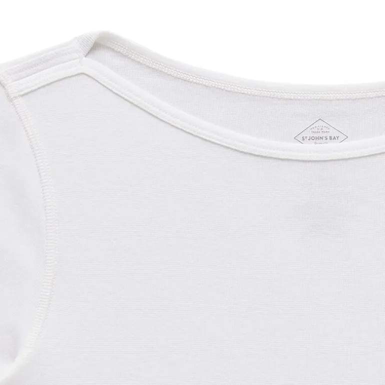 St. John's Bay Womens Easy-on + Easy-off Boat Neck Short Sleeve Adaptive T-Shirt