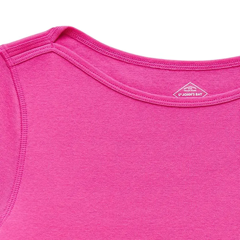 St. John's Bay Womens Easy-on + Easy-off Boat Neck Short Sleeve Adaptive T-Shirt