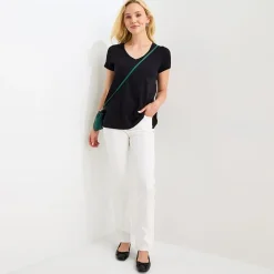 St. John's Bay Womens Easy-on + Easy-off V Neck Short Sleeve Adaptive T-Shirt