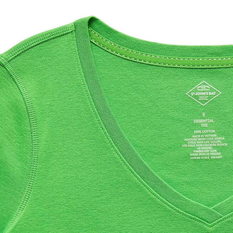 St. John's Bay Womens Easy-on + Easy-off V Neck Short Sleeve Adaptive T-Shirt