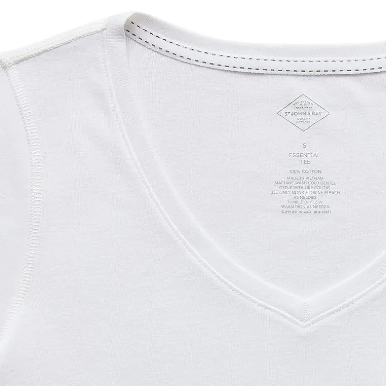 St. John's Bay Womens Easy-on + Easy-off V Neck 3/4 Sleeve Adaptive T-Shirt