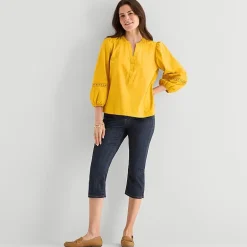 St. John's Bay Womens Henley Neck 3/4 Sleeve Blouse