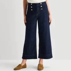 St. John's Bay Womens High Rise Cropped Wide Leg Jean