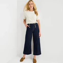 St. John's Bay Womens High Rise Cropped Wide Leg Jean