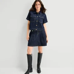 St. John's Bay Womens High Rise Midi Denim Skirt