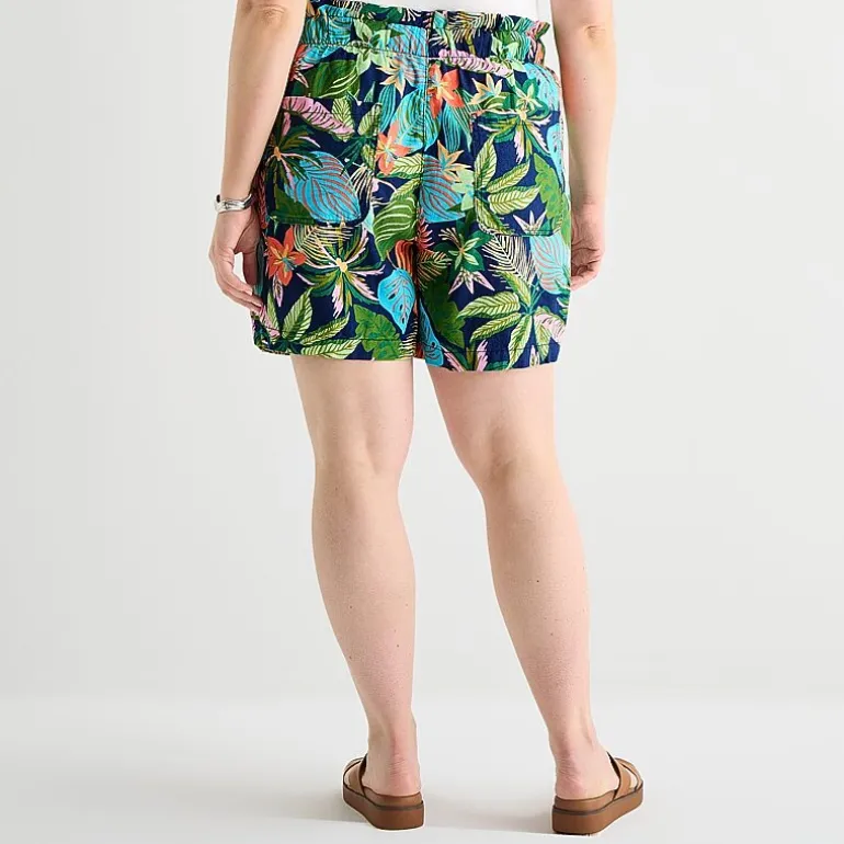St. John's Bay Womens High Rise Plus Pull-On Short