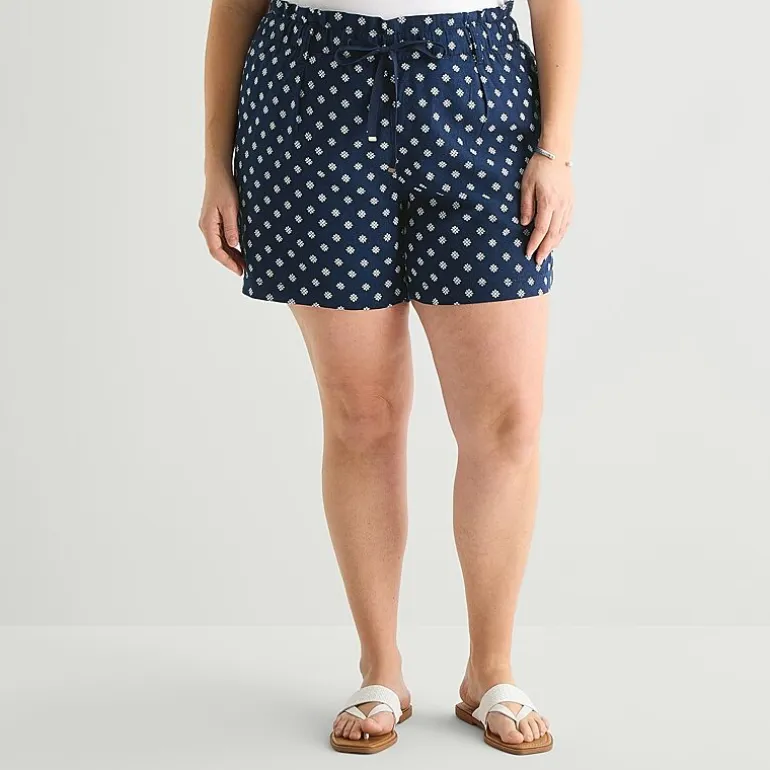 St. John's Bay Womens High Rise Plus Pull-On Short