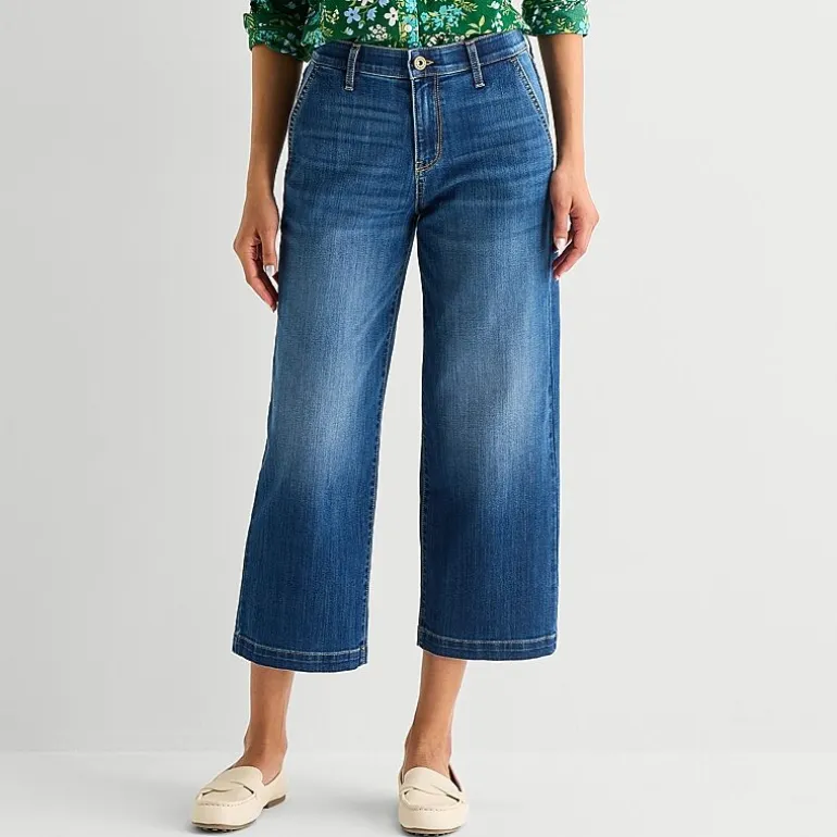 St. John's Bay Womens High Rise Wide Leg Jean