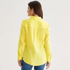 St. John's Bay Womens Long Sleeve Relaxed Fit Button-Down Shirt