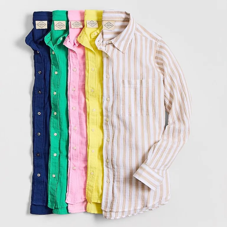 St. John's Bay Womens Long Sleeve Relaxed Fit Button-Down Shirt