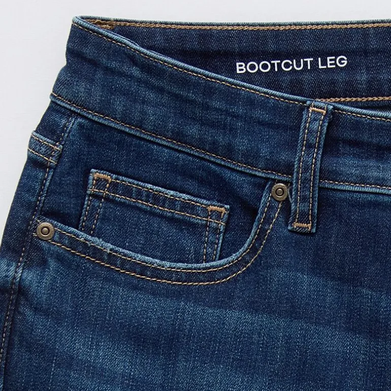 St. John's Bay Womens Mid Rise Adaptive Bootcut Easy-on + Easy-off Jean