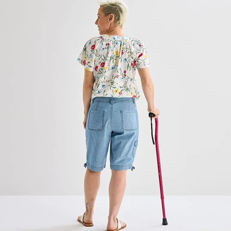 St. John's Bay Womens 11" Mid Rise Adaptive Easy-on + Easy-off Bermuda Short